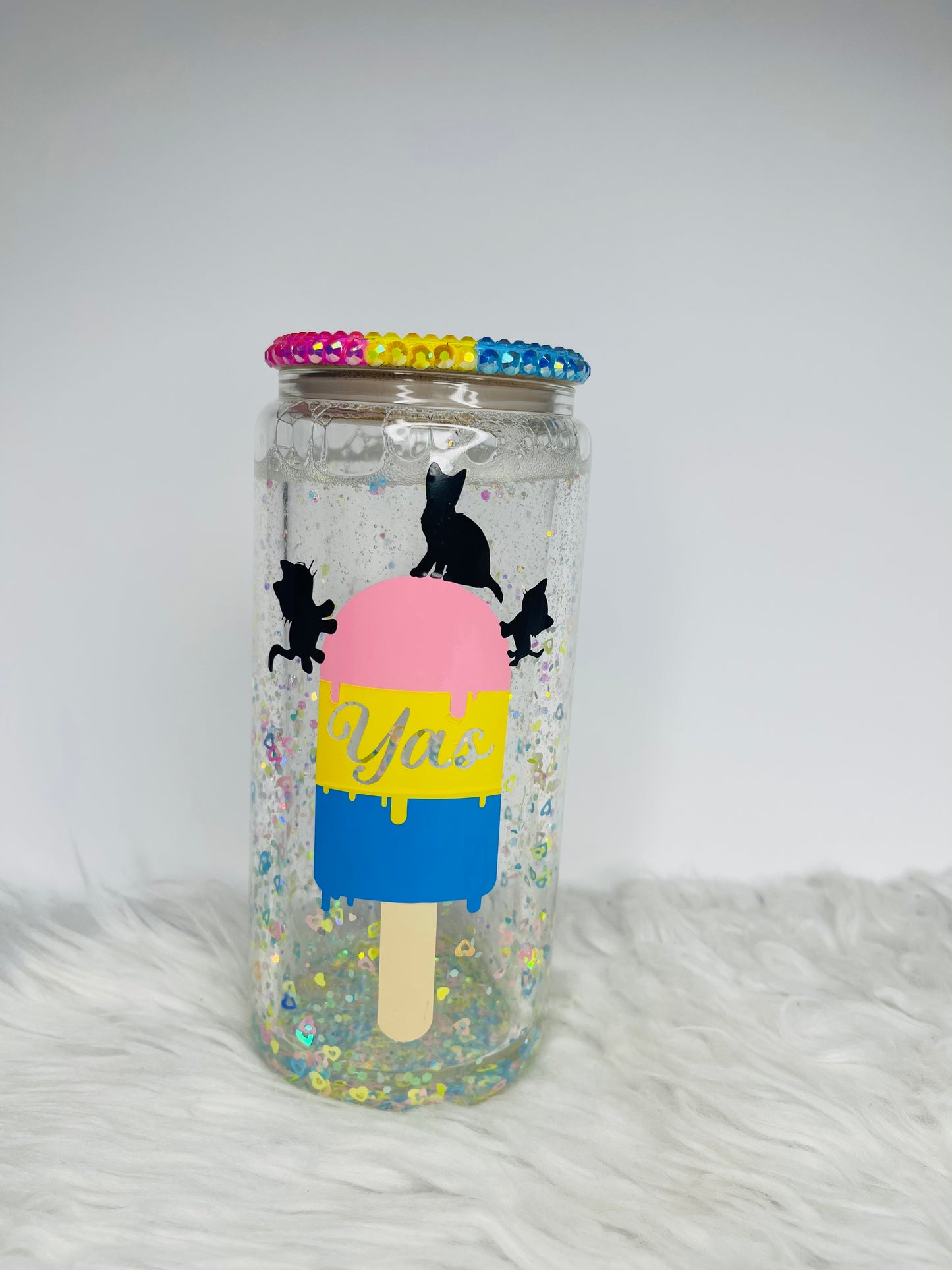 Pansexual Snow Globe Glass Cup