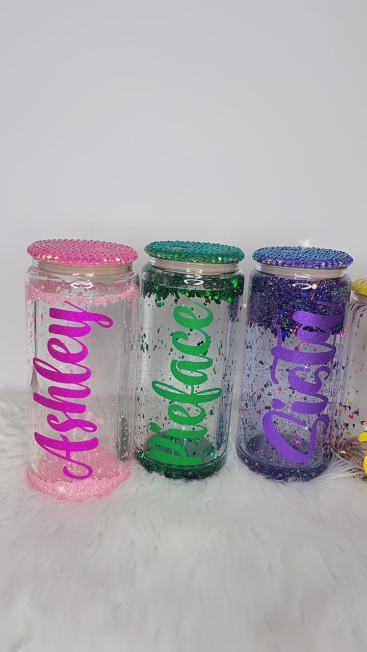 Fancy Snow Globe Cups with Custom Designs 